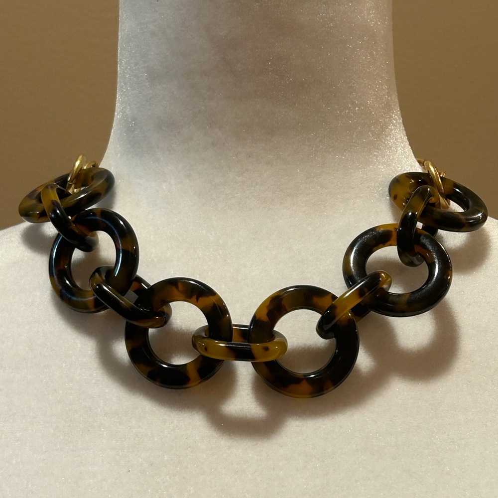 J. Crew Brown and Black Link Necklace